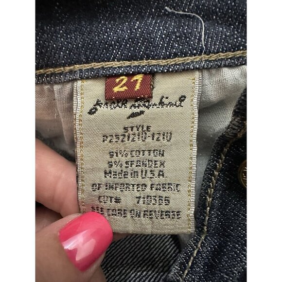 7 for All Mankind Straight Leg Jeans Size 27 Dark Wash Pocket Design USA Made - Picture 4 of 7